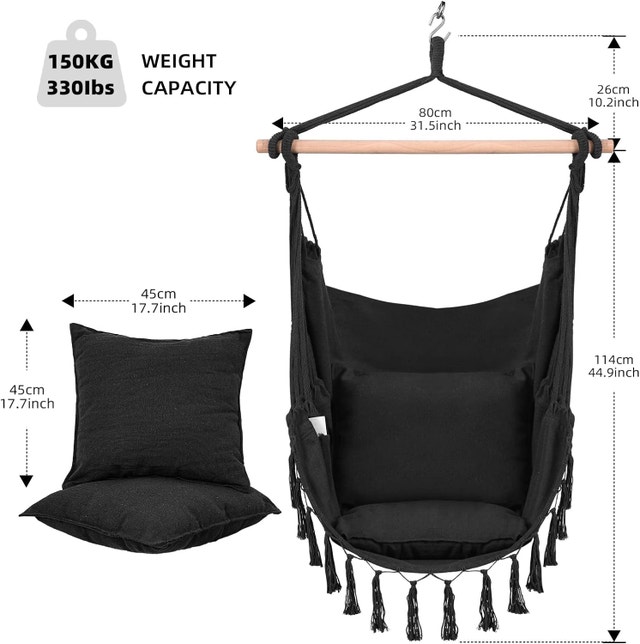 NEW Goutime Swing Chair w/ Cushions & Pillows - Dark Gray - photo 3