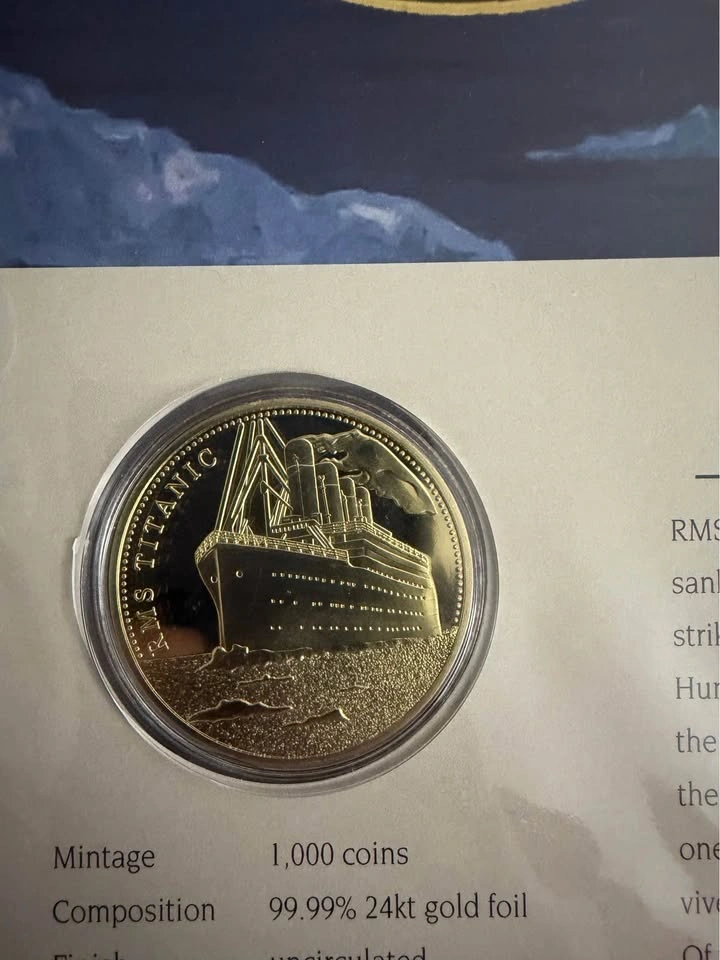 Titanic Limited Edition 24kt Gold Foil Commemorative Coin - photo 3