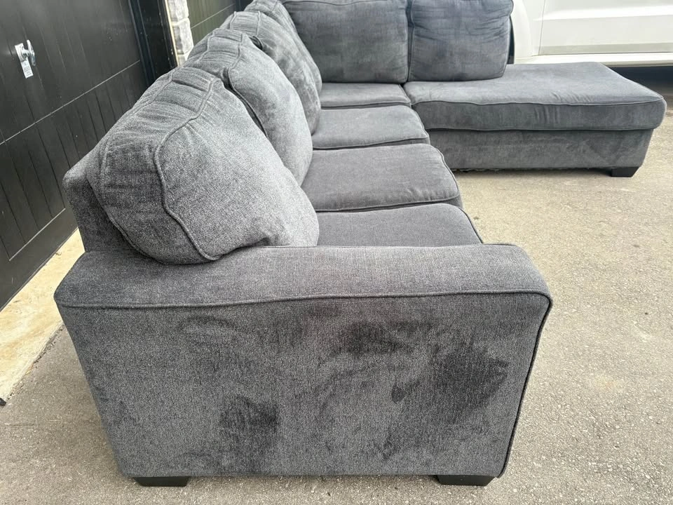 Grey Large Sectional Sofa Set with Ottoman - Free Delivery - photo 4