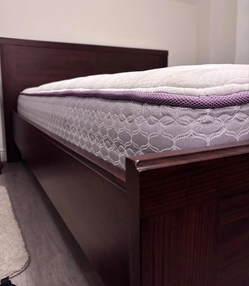 Double Bed Frame, Mattress (Used), Night Stand - photo 3