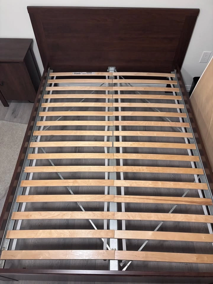 Double Bed Frame, Mattress (Used), Night Stand - photo 4