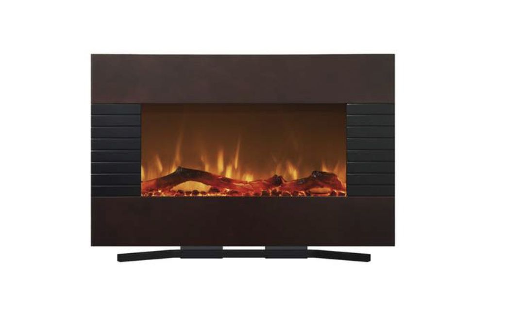 Northwest 36" Mahogany Electric Fireplace w/ Mount & Stand