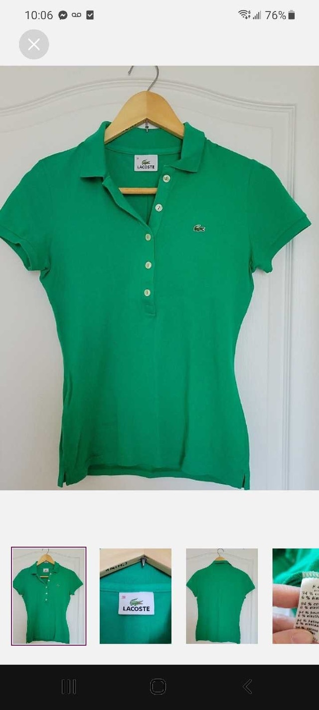 Lacoste Polo Shirt - Green, Size Small
