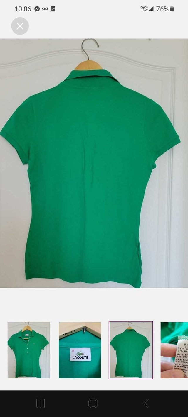 Lacoste Polo Shirt - Green, Size Small - photo 3