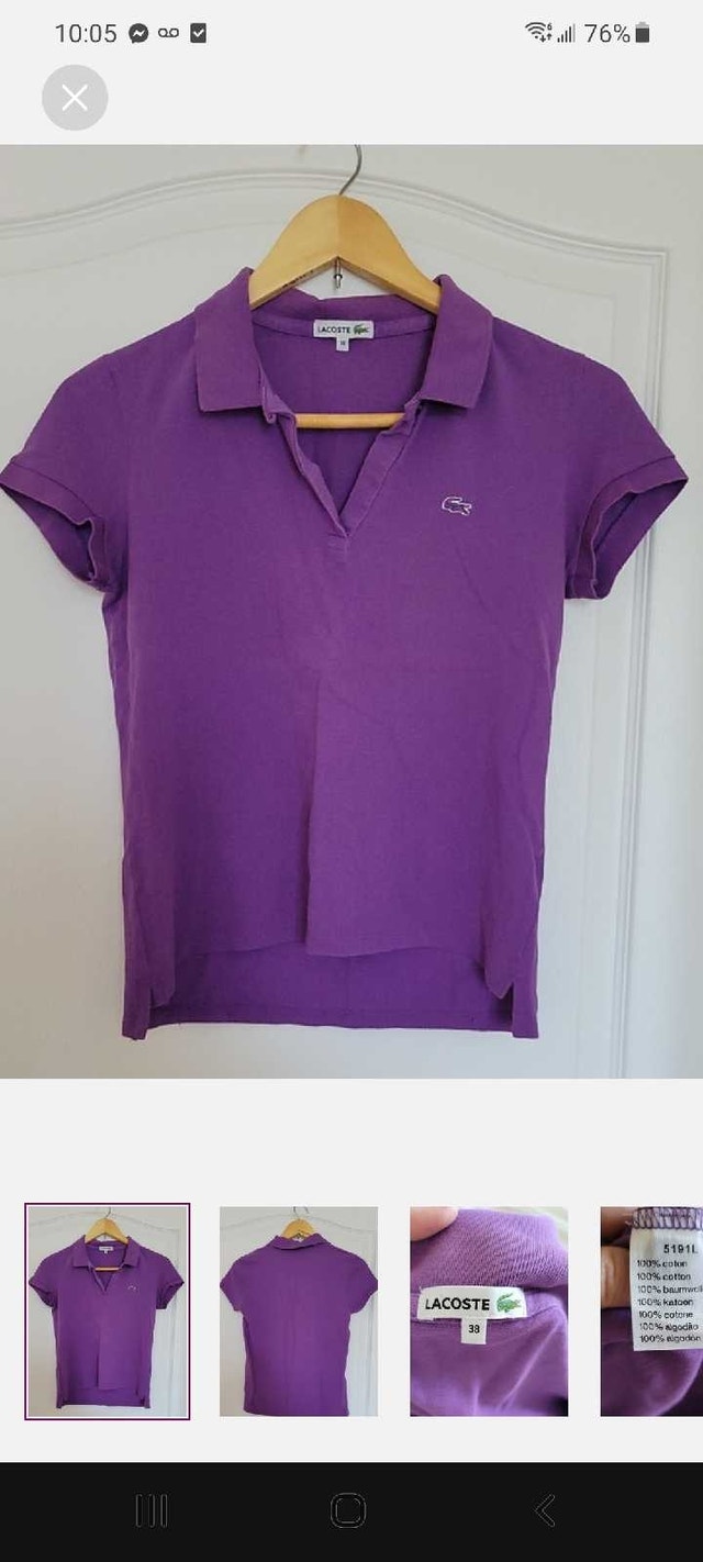 Lacoste Polo Shirt - Purple, Size M