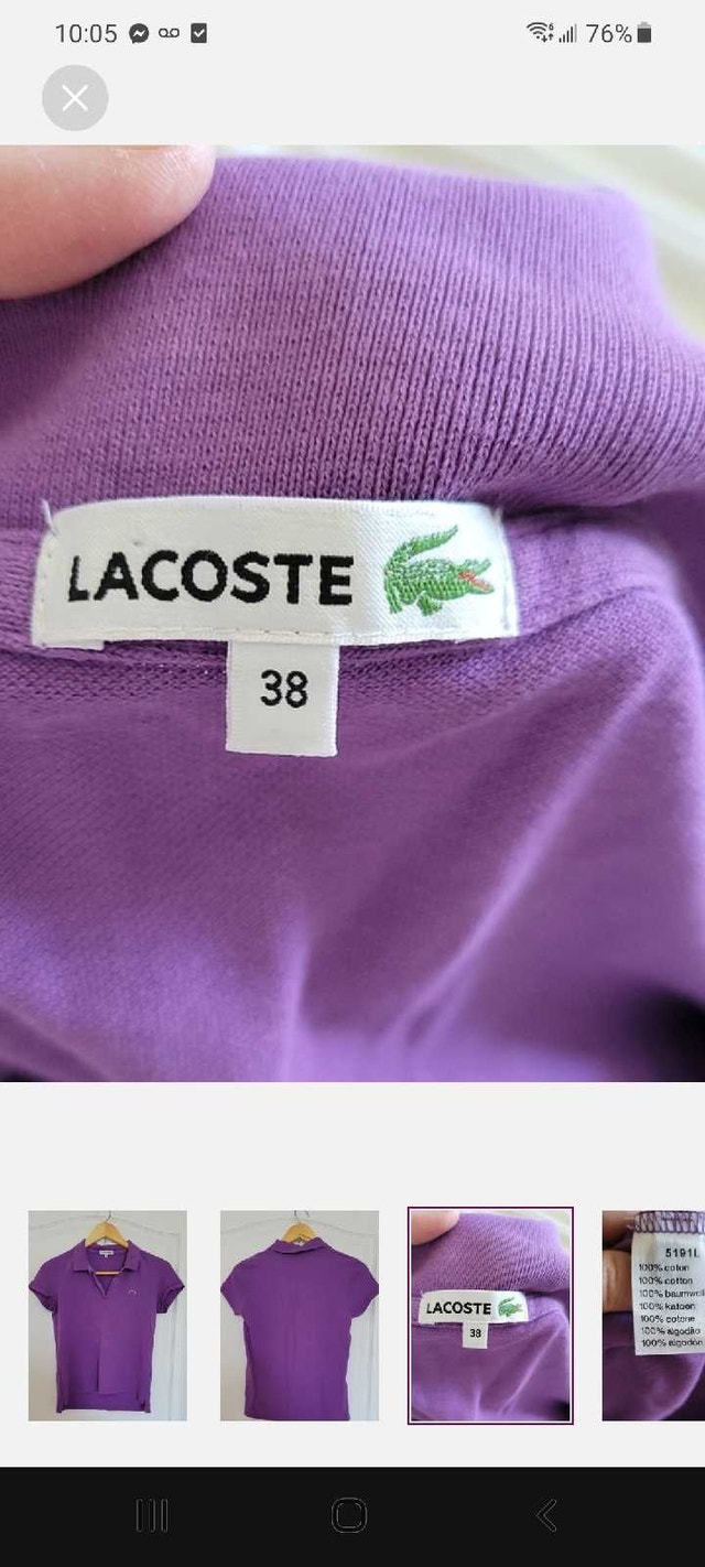 Lacoste Polo Shirt - Purple, Size M - photo 3
