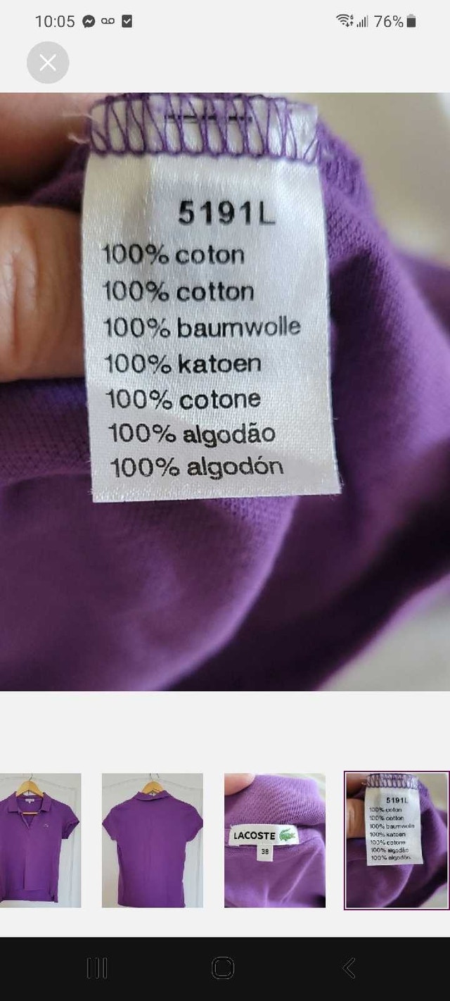 Lacoste Polo Shirt - Purple, Size M - photo 4