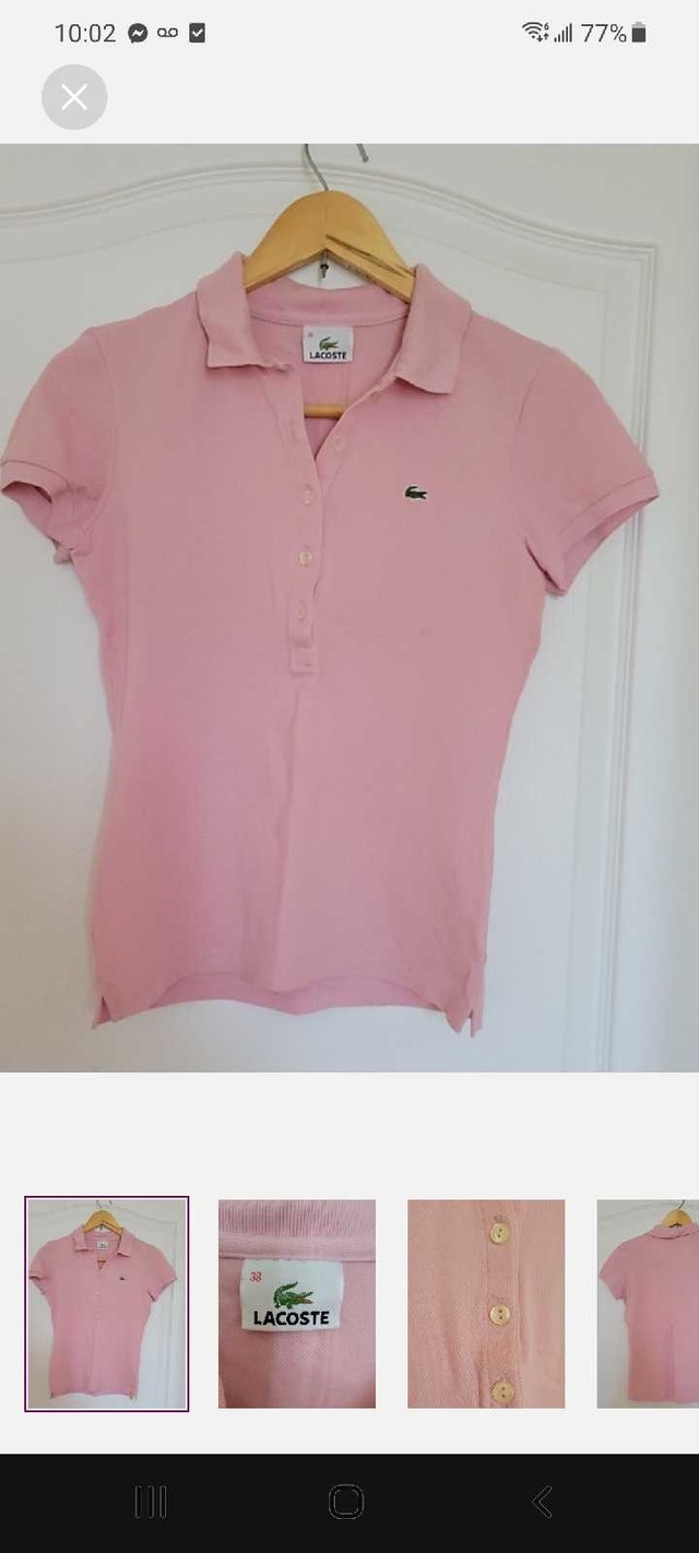 Lacoste Polo Shirt - Pink, Size Small