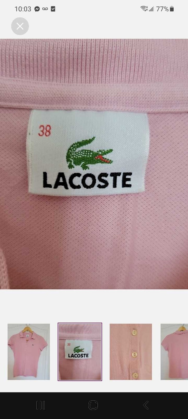 Lacoste Polo Shirt - Pink, Size Small - photo 2