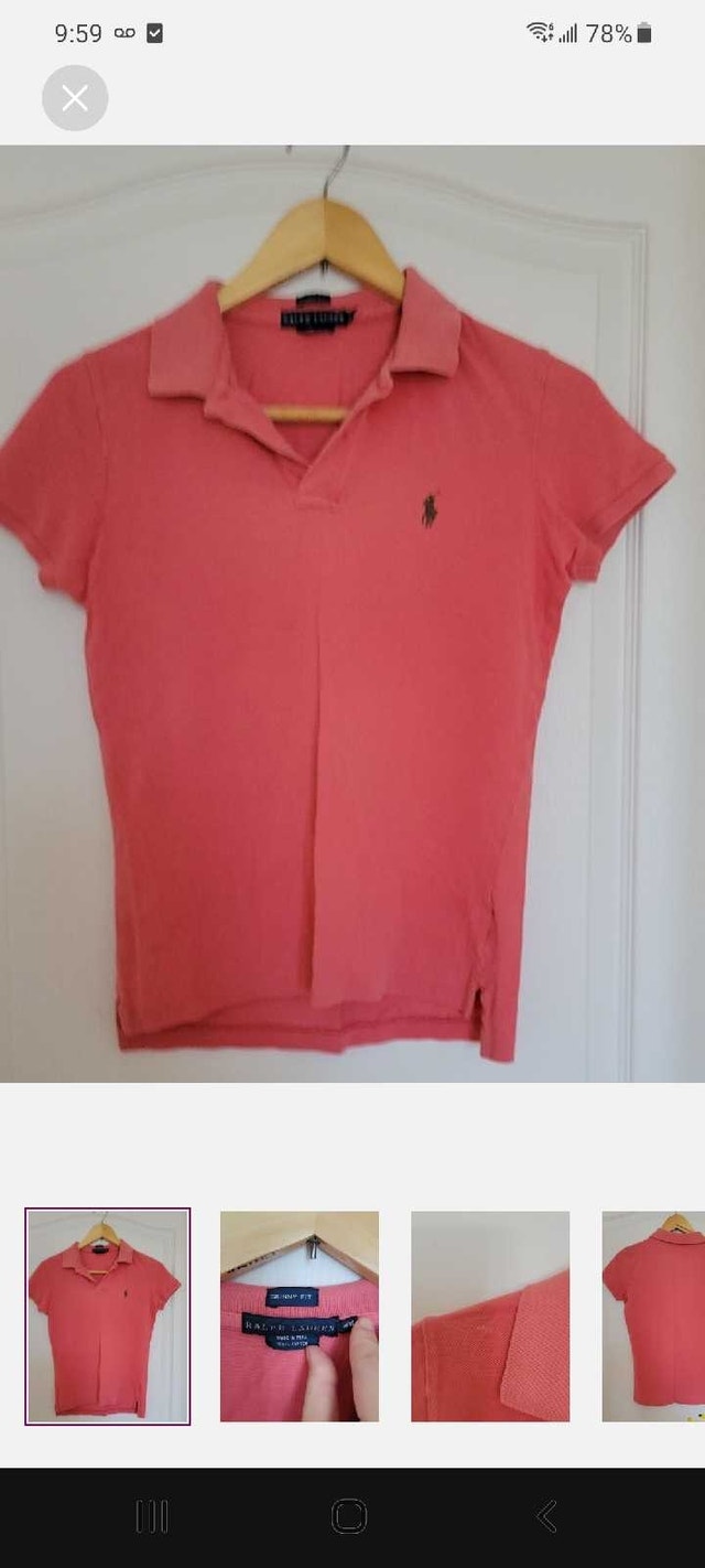 Ralph Lauren Polo Shirt - Women's Coral Size Small