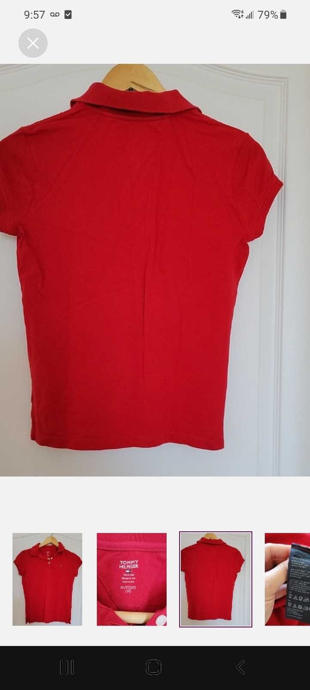 Tommy Hilfiger Red Polo Shirt - Size Junior XL (Fits Adult S/M) - photo 3