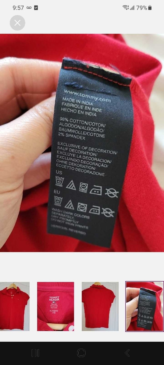 Tommy Hilfiger Red Polo Shirt - Size Junior XL (Fits Adult S/M) - photo 4