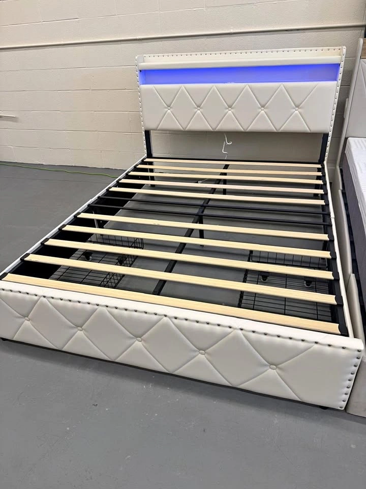 Modern LED Bed Frame with Storage - Queen - $349