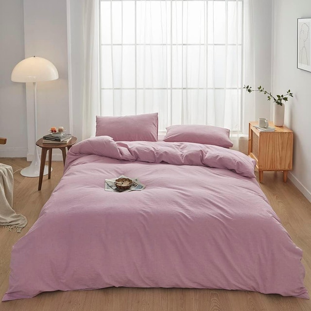 King Purple Pink Cotton Duvet Cover