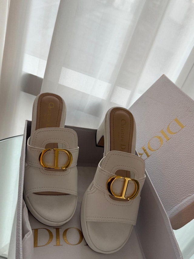 Dior 30 Montaigne Platform Slide White Size 37 - photo 3