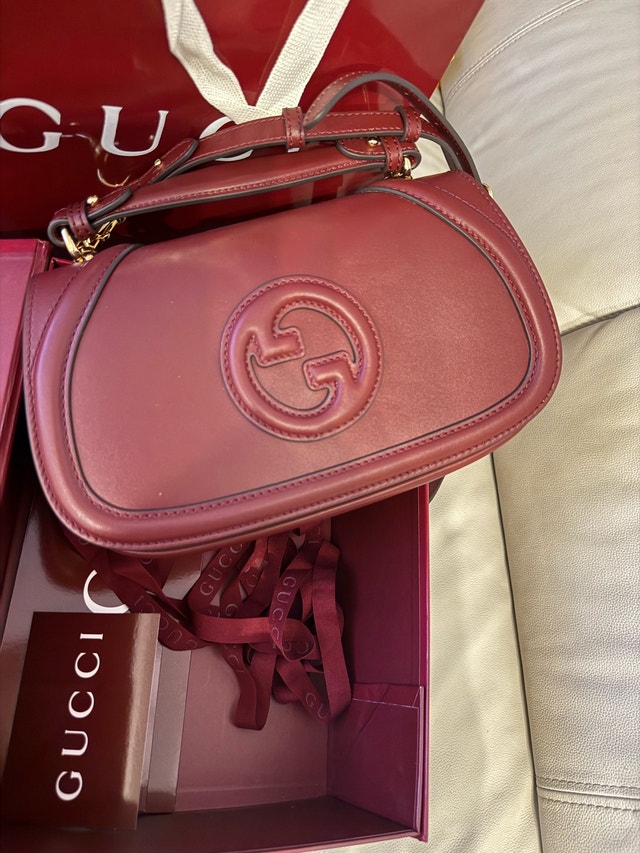 RED WINE GUCCI BLONDIE MEDIUM TOP HANDLE BAG - photo 3