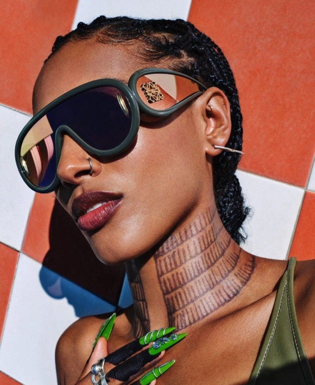 LOEWE GREEN WAVE MASK SUNGLASSES POLARISÉ - photo 2