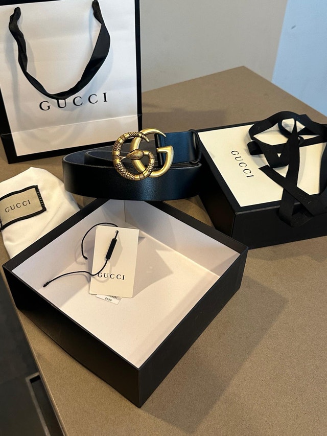 Gucci GG Marmont Snake Buckle Leather Belt 75cm - photo 2