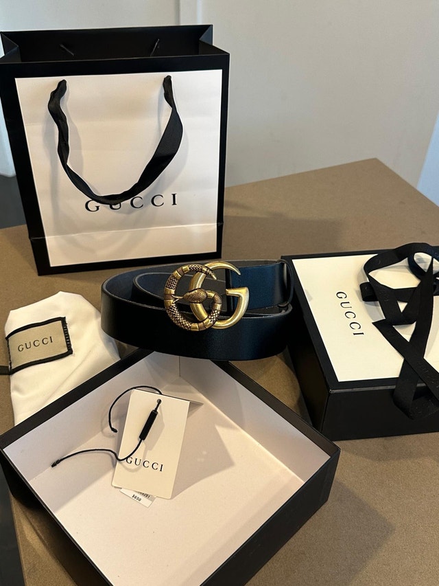 Gucci GG Marmont Snake Buckle Leather Belt 75cm - photo 3