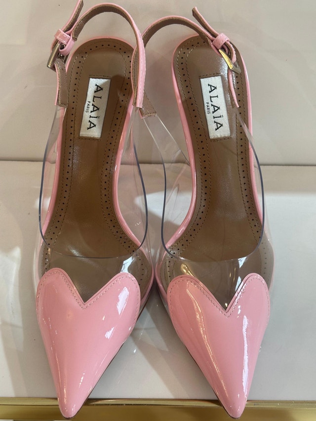 ALAIA LIGHT PINK SLINGBACK LE CŒUR PATENT LEATHER 37 - photo 3