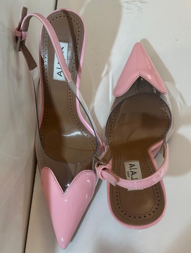 ALAIA LIGHT PINK SLINGBACK LE CŒUR PATENT LEATHER 37 - photo 4