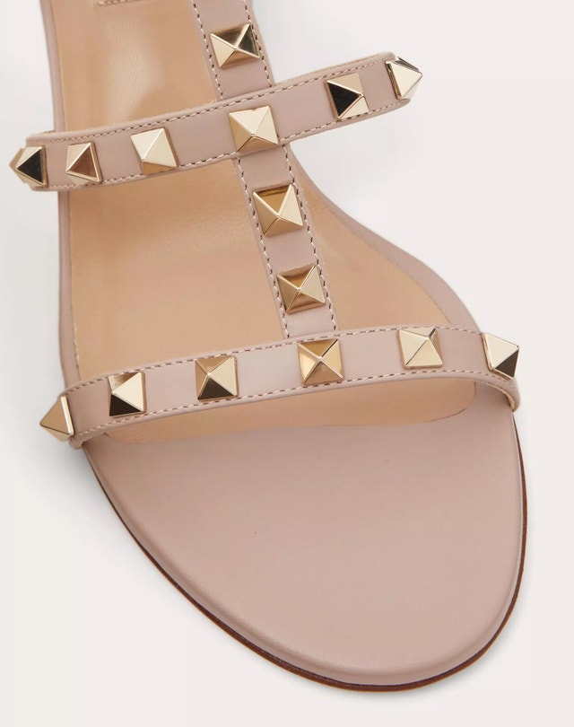 Valentino Rockstud Calfskin Leather Slide Sandal - Size 40 - photo 4