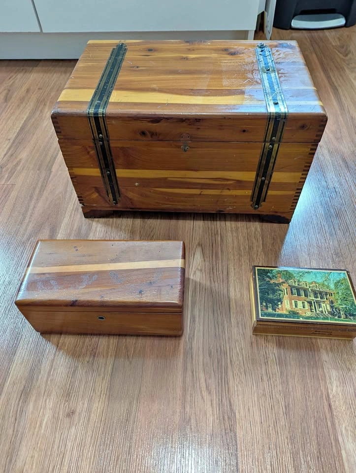 3 Wooden Chests