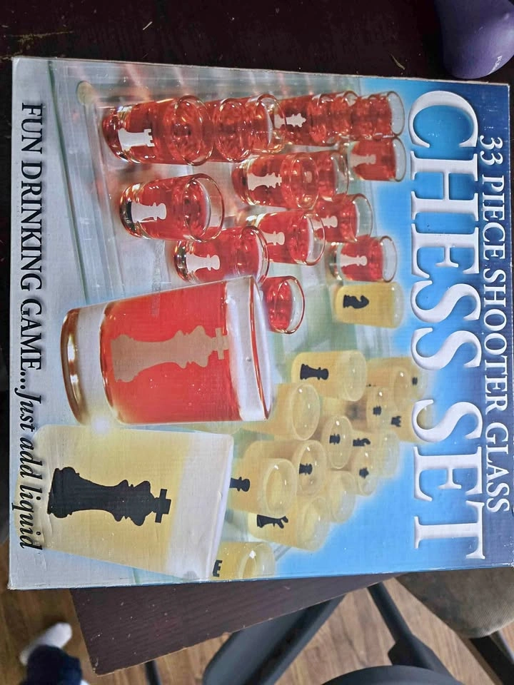 33 Piece Glass Shooter Chess Set
