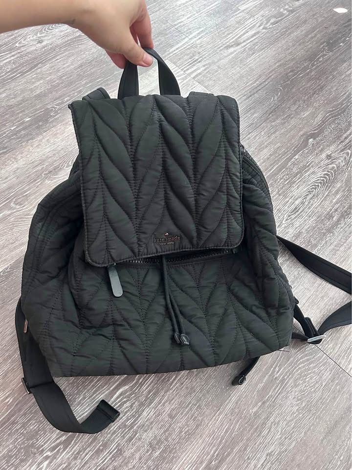 Kate Spade Quilted Backpack (Black)