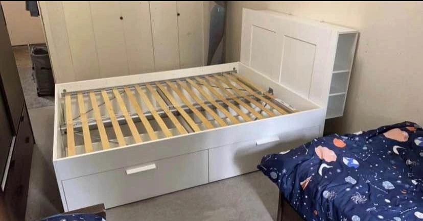 Queen Bed with Storage Drawers and Headboard - photo 3