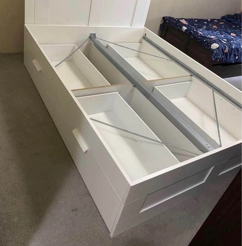 Queen Bed with Storage Drawers and Headboard - photo 5