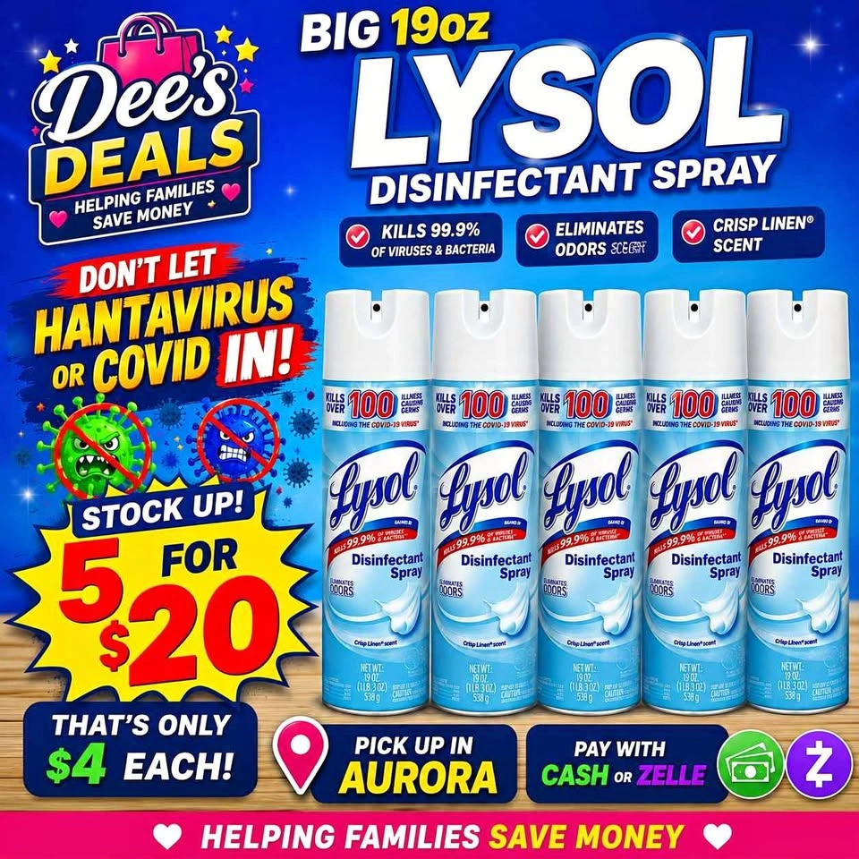 Lysol spray $5 each or 5 for $20