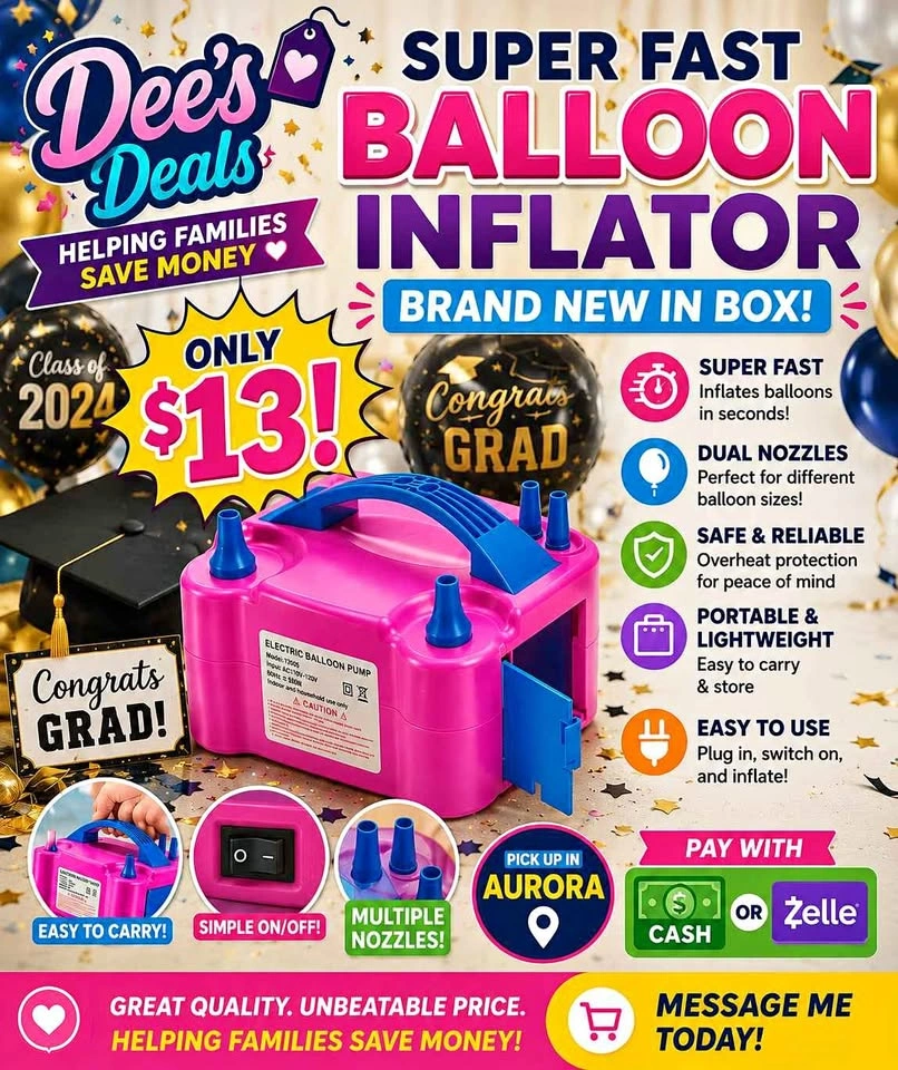 Super fast Balloon inflator BRAND NEW IN BOX ONLY $13