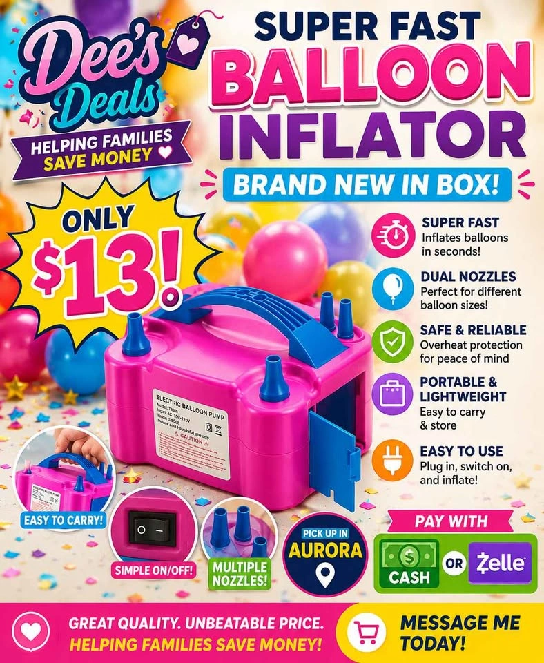 Super fast Balloon inflator BRAND NEW IN BOX ONLY $13 - photo 2