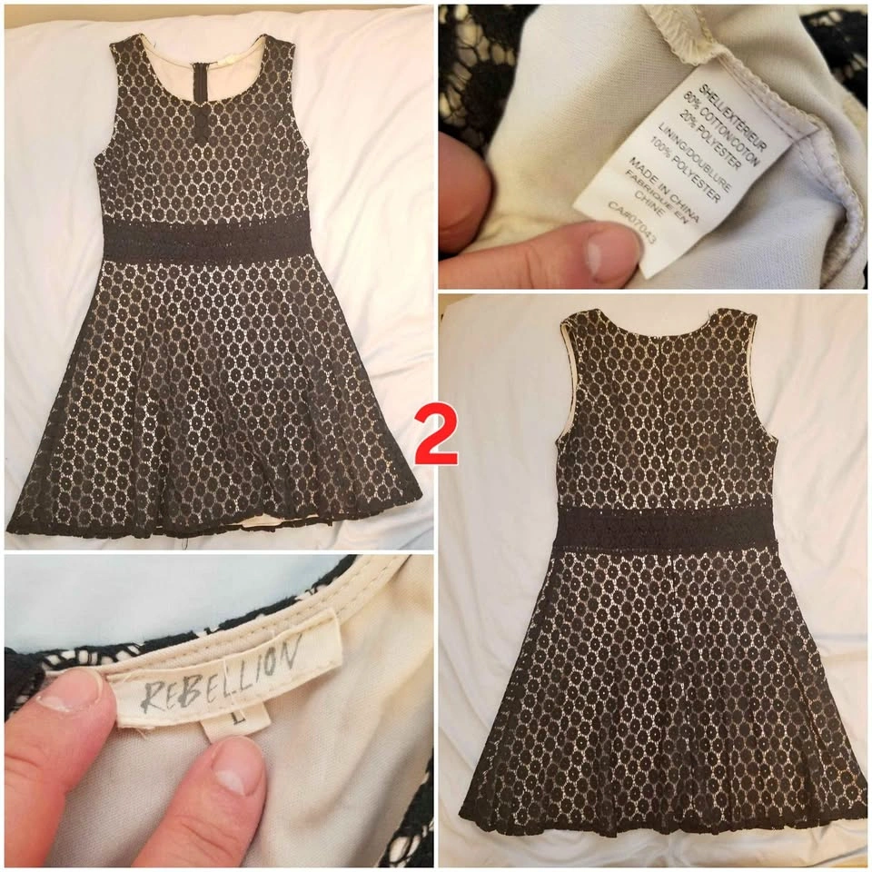 Rebellion black lace dress size L