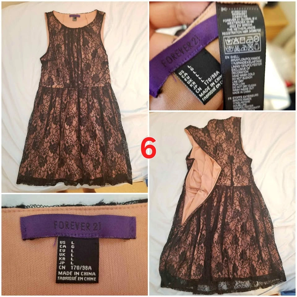 Forever 21 Black Lace Dress Size L