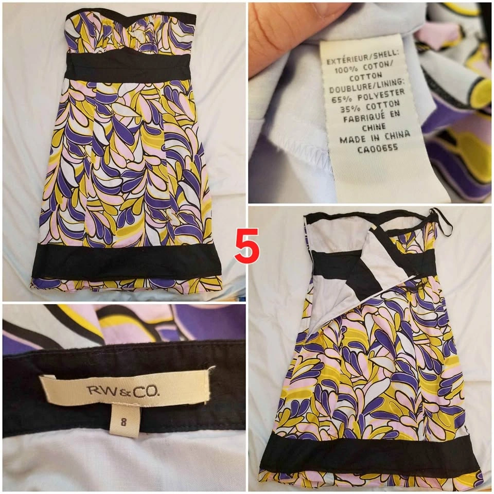 RW&CO. Strapless Dress Size 8