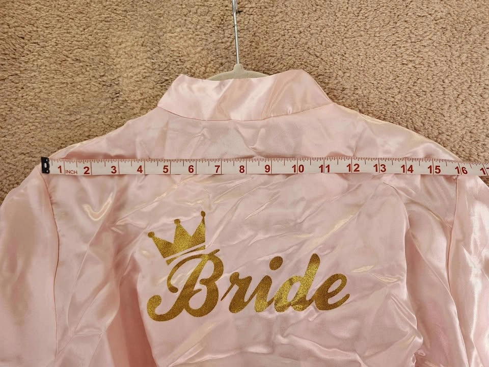 Pink Satin Bride Robe w/ Crown