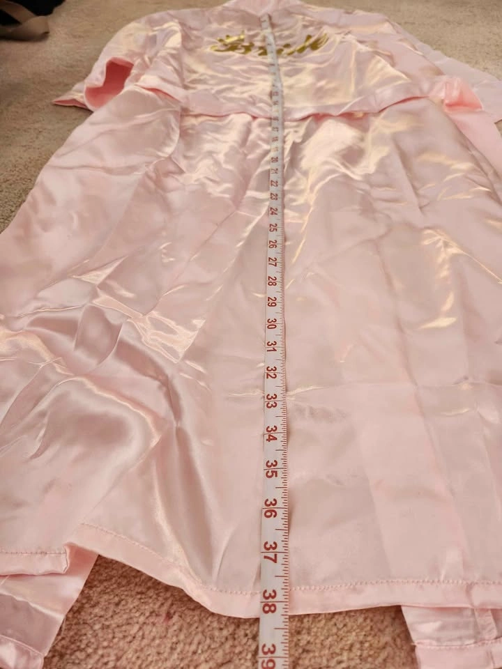 Pink Satin Bride Robe w/ Crown - photo 2