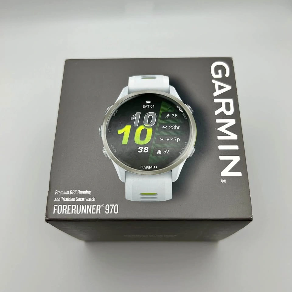 Garmin Forerunner 970 GPS Running Triathlon Smartwatch White Lim
