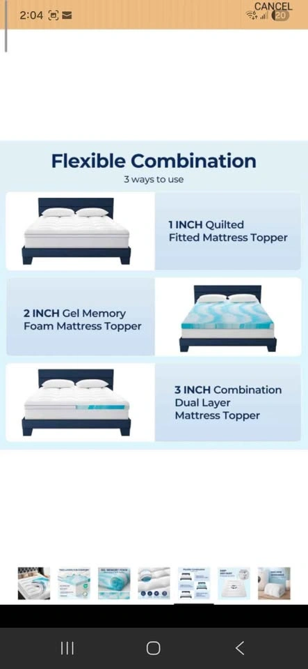 Dual Layer Memory Foam Mattress Topper - photo 4