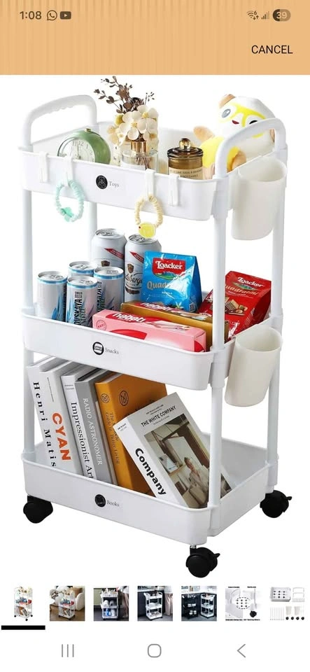 3 Tier Rolling Cart with Wheels - photo 3