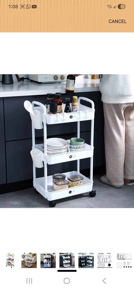 3 Tier Rolling Cart with Wheels - photo 4