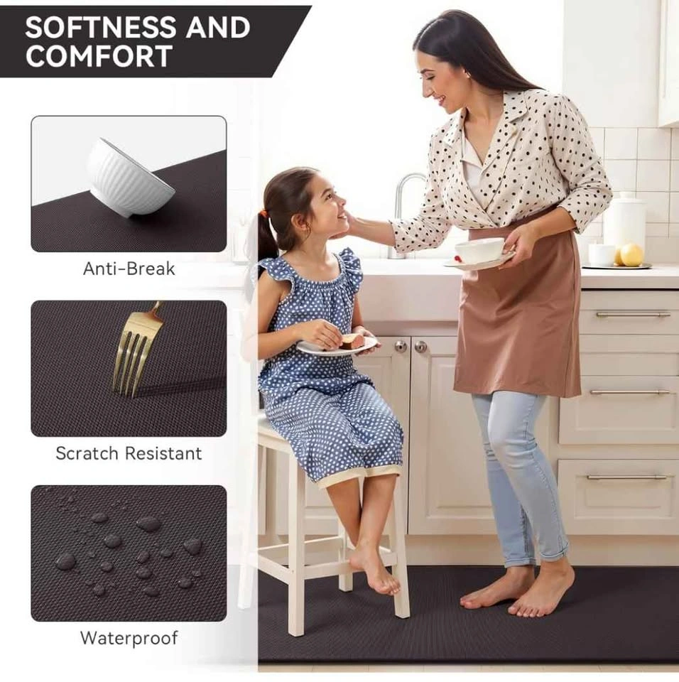 Brand New Dark Brown Memory Foam Kitchen Mat Set - photo 4