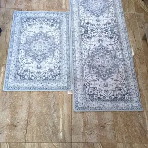 Stylish Turkish Kitchen Rug and Runner Set - 2 Piece