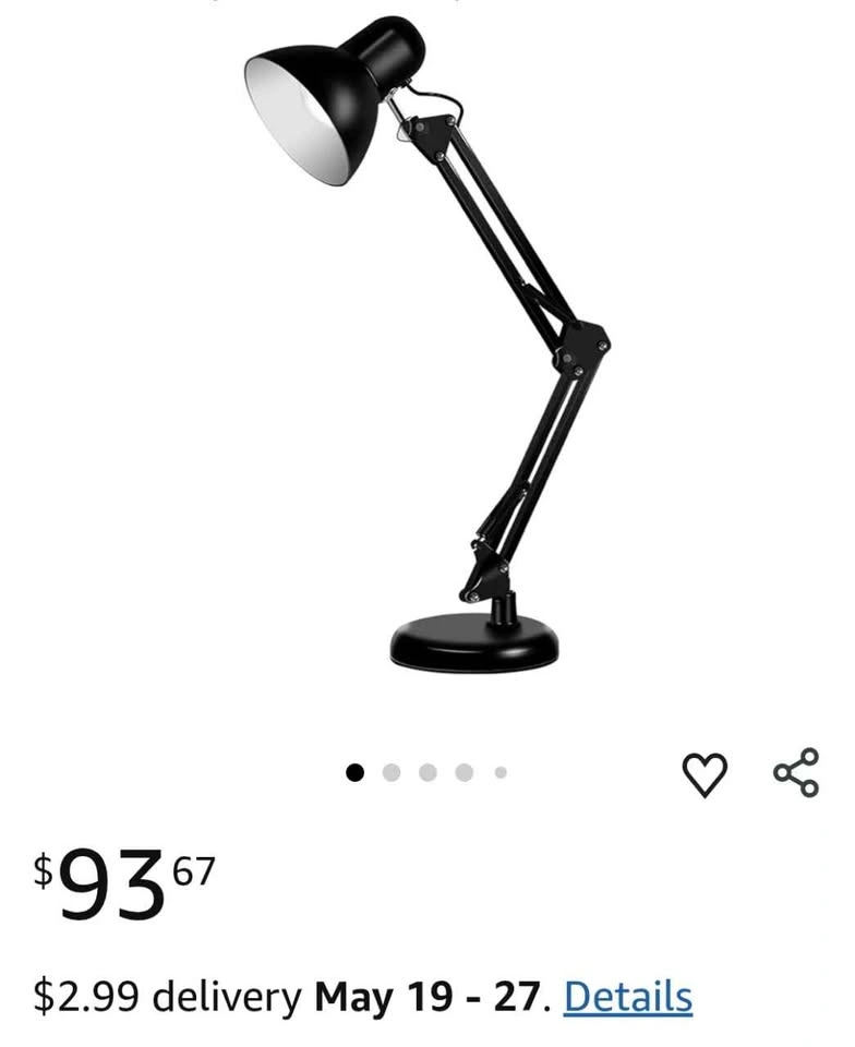 New Black LED Desk Lamp Clamp Swing Arm - photo 2