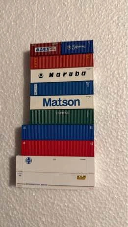 5 N-Scale Trailer Train Well Cars w/ Containers - photo 4