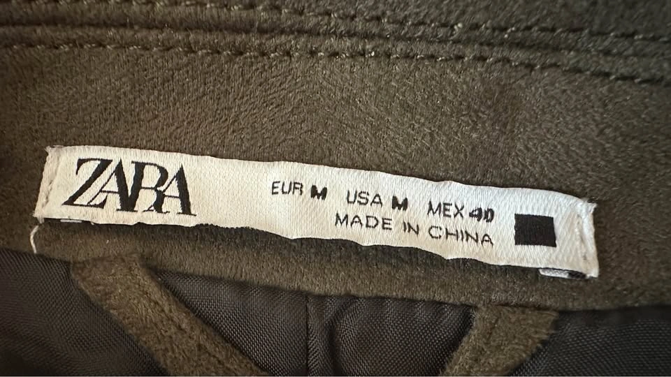 Zara Men's Olive Green Suede-Like Bomber Jacket - photo 3