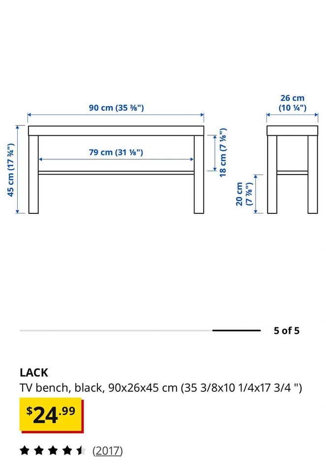 Ikea Lack TV Bench - photo 2