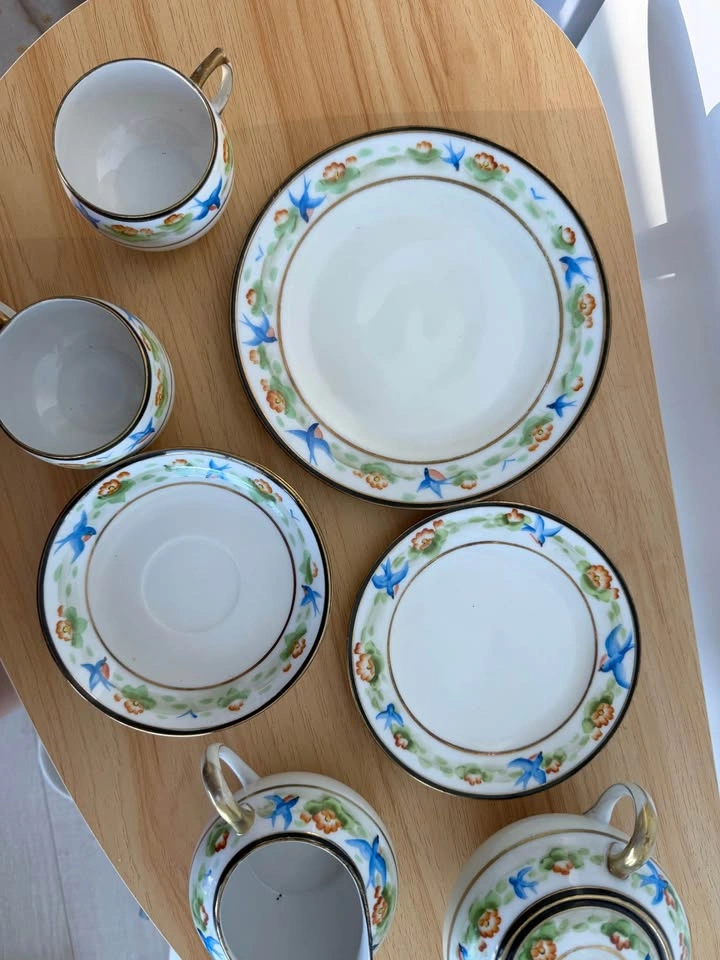 Hand Printed Antique Japanese Vintage Tea Set - photo 5